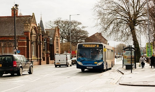 Bus on the road