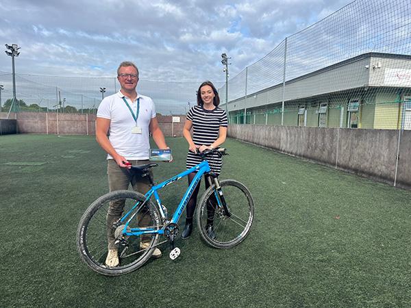 Dan Wheeler from Visit Hull and Hanna Wright from R-evolution at Soccer Sensations on Poorhouse Lane