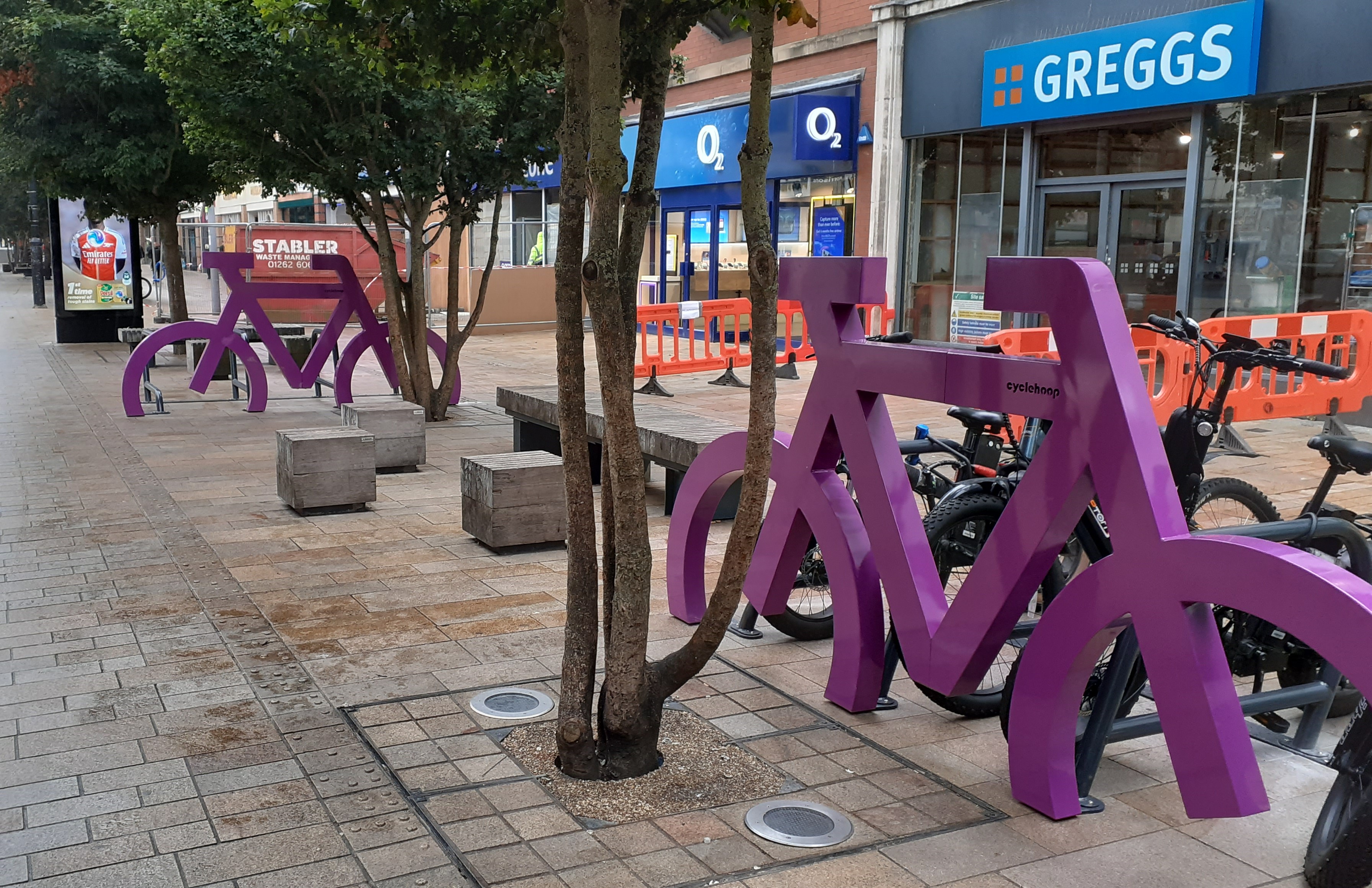 The new Cycle hoop bike ports that have been installed in Jameson Street.