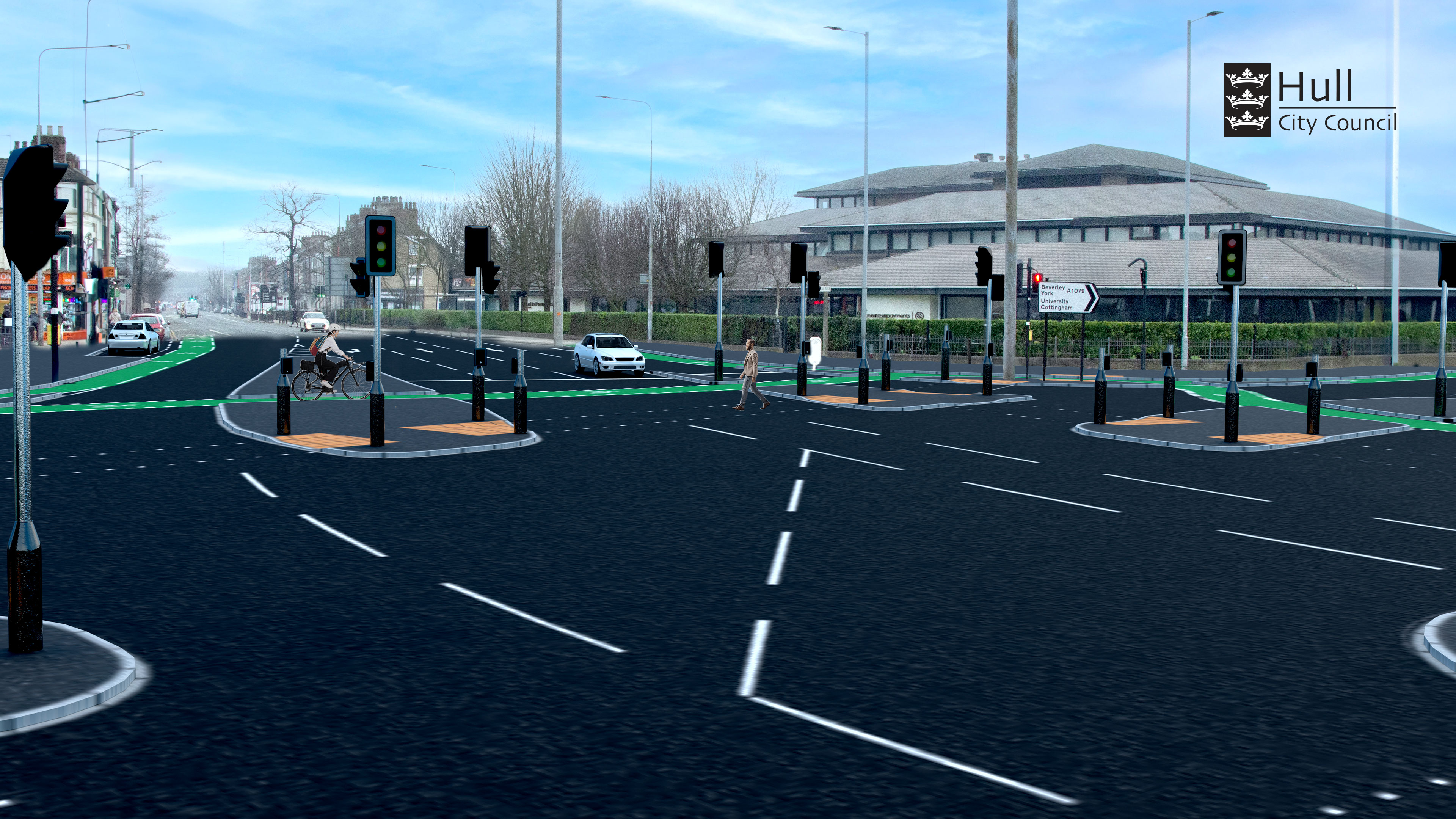 An artist’s impression of how the new CYCLOPS junction at Blundell’s Corner could look