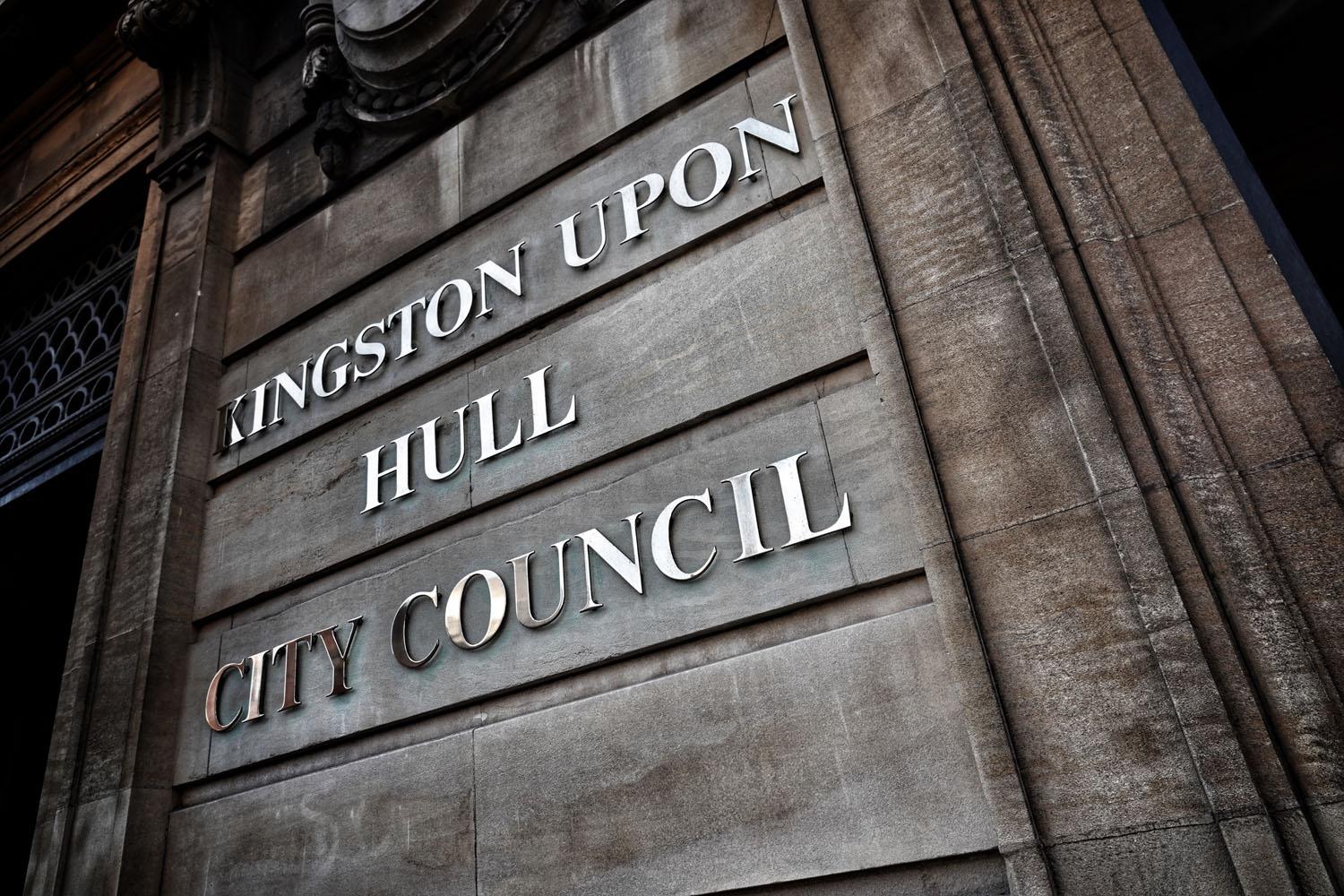 Hull city council guildhall sign